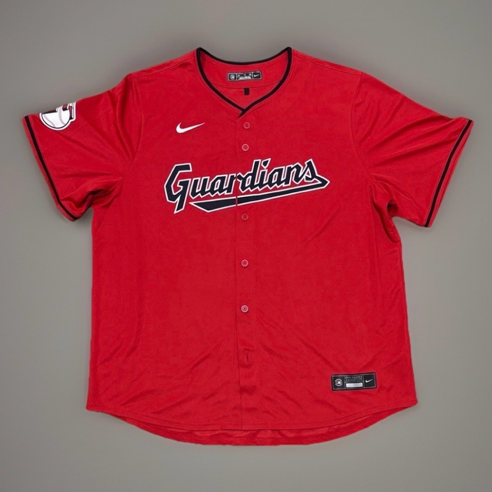 NEW $135 Cleveland Guardians Nike Baseball Limited Jersey Alternate Red Medium